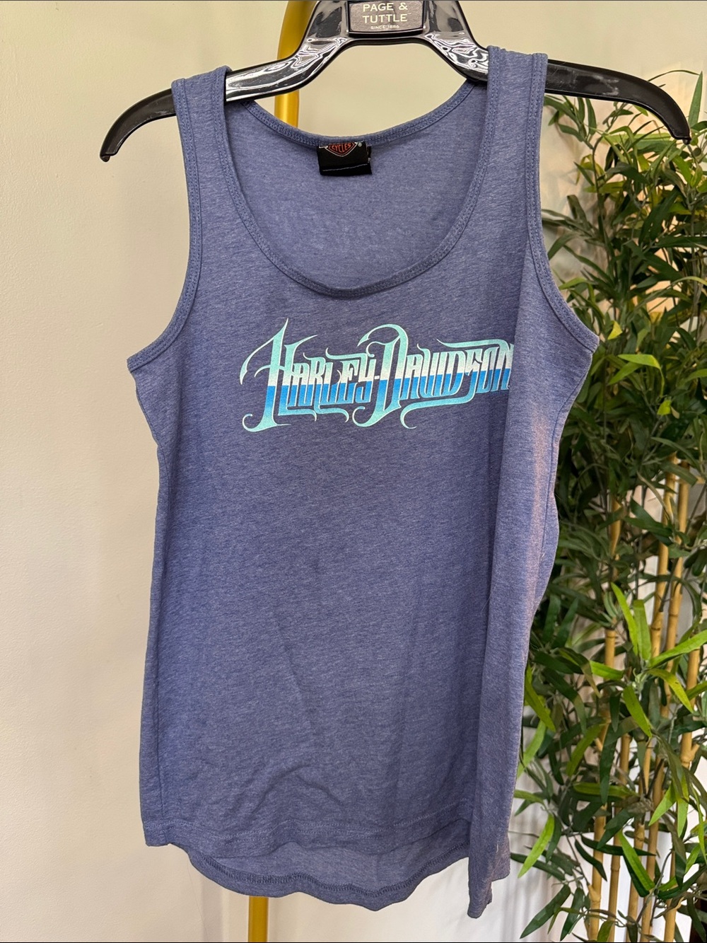 Harley-Davidson Heather Blue Tank with Aqua Logo